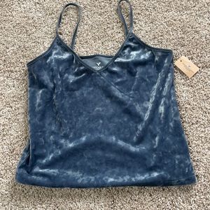 Gray velvet tank top